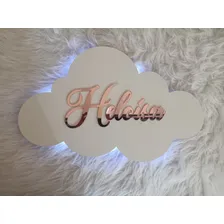 Nuvem Personalizado Led - Maternidade Nome Infantil E Bebe Cor Rose Foto mini 3
