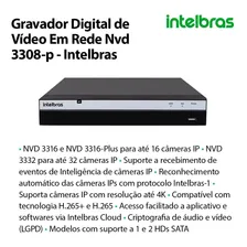 Nvr Gravador Intelbras Nvd 3308 P Ip 1080p 8 Portas Poe Foto mini 4