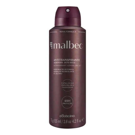 O Boticário Malbec desodorante antitranspirante aerossol 125ml Foto 1