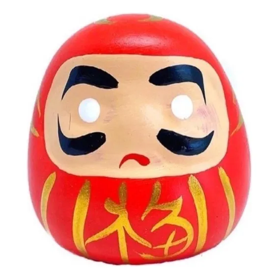 Objeto Daruma Japones Decorativo Budda Dharma Vermelho Caixa Foto 1