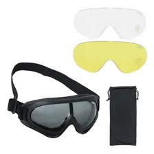 Oculos Airsoft Tatico Militar 3 Lentes Antiembaçante Nautika Cor Preto Foto mini 1