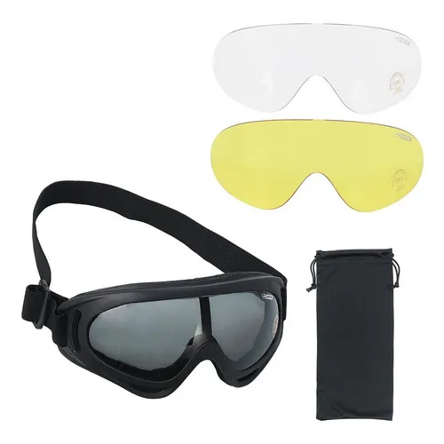 Oculos Airsoft Tatico Militar 3 Lentes Antiembaçante Nautika Cor Preto Foto 1