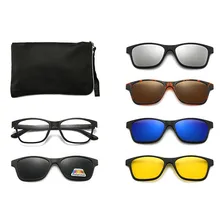 Óculos Armação Lente Transp Vinkin 5 Lentes Clip On 2209 Cor Preto Foto mini 1