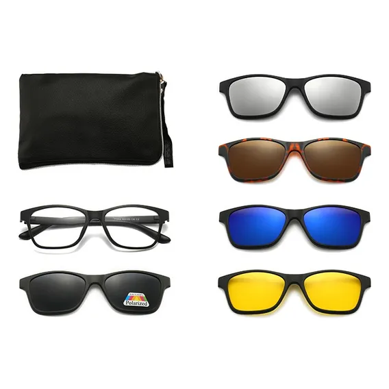 Óculos Armação Lente Transp Vinkin 5 Lentes Clip On 2209 Cor Preto Foto 1