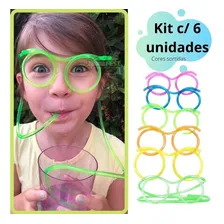 Óculos Canudo P/ Festa Lavável Tema Chaves Kit C/6 24h Foto mini 1
