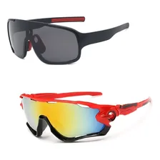 Óculos Corrida Ciclismo Mountain Bike Uv 400 Combo 2 Unid Lente Laranja Foto  mini 1