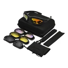 Óculos Daisy C5 4 lentes tático esportivo militar ciclismo caminhada com lente polarizada preta Foto mini 1