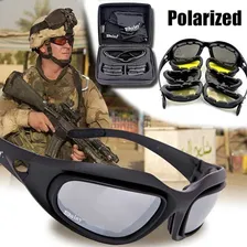 Óculos Daisy C5 4 lentes tático esportivo militar ciclismo caminhada com lente polarizada preta Foto mini 4