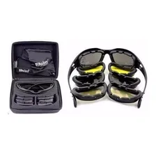 Óculos Daisy C5 4 lentes tático esportivo militar ciclismo caminhada com lente polarizada preta Foto mini 3