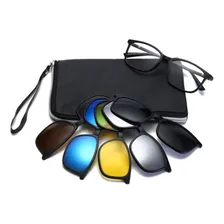 Óculos De Grau Com Clip On 6 Em 1 Quadrado Polarizado Uv Foto mini 1