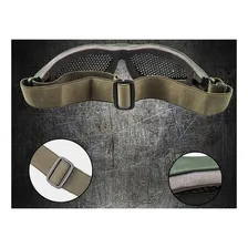 Óculos De Proteção Airsoft Paintball Tela Metal Tático Full Cor Verde Foto mini  2