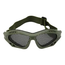 Óculos De Proteção Airsoft Paintball Tela Metal Tático Full Cor Verde Foto  mini 1