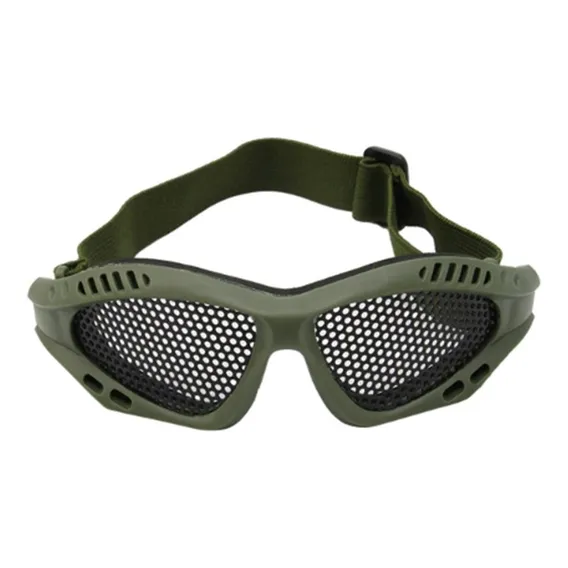 Óculos De Proteção Airsoft Paintball Tela Metal Tático Full Cor Verde Foto 1