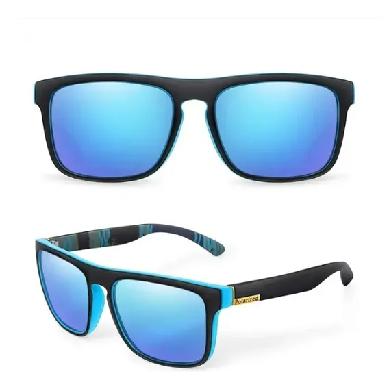Oculos De Sol Com Lente Polarizada Pesca Bike Viagem Armação Preto/azul Lente Azul Foto 1
