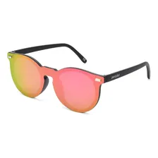 Óculos De Sol Feminino Masculino Redondo Pendulari Espelhado Armação Preto Lente Rosa Foto mini 1