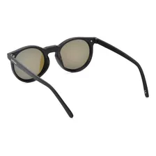 Óculos De Sol Feminino Masculino Redondo Pendulari Espelhado Armação Preto Lente Rosa Foto mini 3