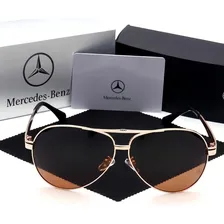 Óculos De Sol Mercedes Benz Metal Polarizado Uv400 Luxo Cor Marrom Foto mini 2