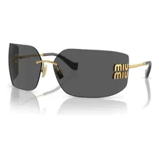 Óculos De Sol Miu Miu Dourado Metal 0mu 54ys5ak5s080 Lente Cinza-escuro Foto mini 2
