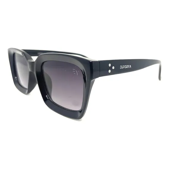 Óculos De Sol Quadrados Euforya - Design Italiano - Preto Foto 1