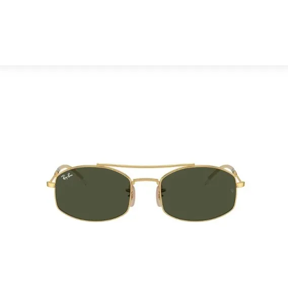 Óculos De Sol Ray Ban Rb3719 00131 Lente Cristal G-15 Armação Dourado Haste Dourado Lente Verde G-15 Desenho Espelho Foto 1