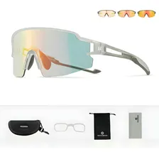 Óculos Esportivo Fotocromático Espelhado Lente Hd Uv400 Armação Branco Foto mini 1
