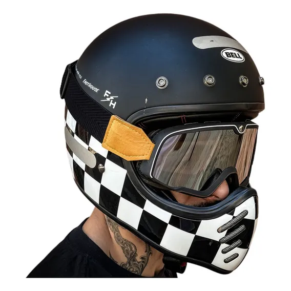 Óculos Motociclismo Enduro Off Road Motocross Trilha Bike Uv Armação Preto Lente Espelhado Foto 1