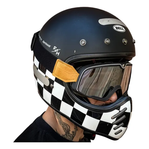 Óculos Motociclismo Enduro Off Road Motocross Trilha Bike Uv Armação Preto Lente Espelhado Foto 1