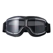Óculos Motociclista Capacete Retro Vintage Custom Hd Armação Preto Lente Preto Foto mini 1