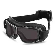 Óculos Motociclista Capacete Retro Vintage Custom Hd Armação Preto Lente Preto Foto mini 2