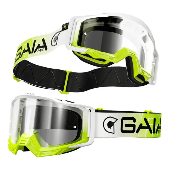 Óculos Motocross Gaia Pro Fluor Espelhado Trilha Enduro Foto 1