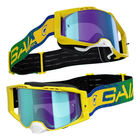 Óculos Motocross Gaia Shield Brasil Espelhado Trilha Enduro Foto 1