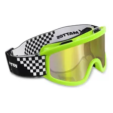Oculos Motocross Mattos Amarelo Lente Espelhada Trilha Cross Foto mini 1