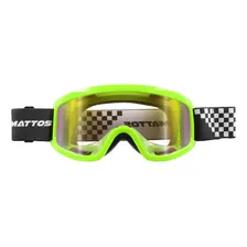 Oculos Motocross Mattos Amarelo Lente Espelhada Trilha Cross Foto mini 2