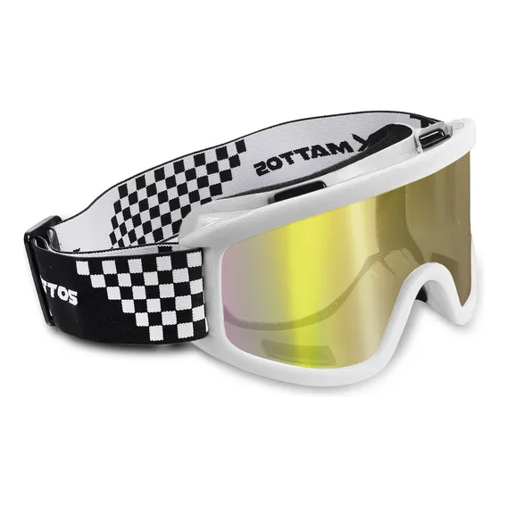 Oculos Motocross Mattos Branco Lente Espelhada Cross Ttrilha Foto 1
