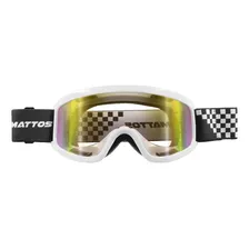 Oculos Motocross Mattos Branco Lente Espelhada Cross Ttrilha Foto mini 2