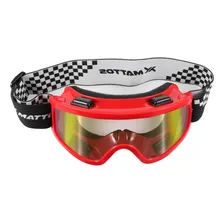 Óculos Motocross Mattos Vermelho Lente Espelhada Trilha Foto mini 4