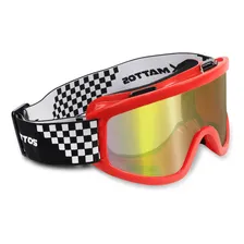 Óculos Motocross Mattos Vermelho Lente Espelhada Trilha Foto mini 1