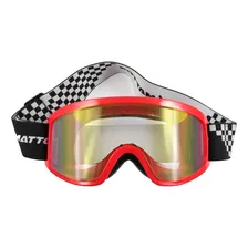 Óculos Motocross Mattos Vermelho Lente Espelhada Trilha Foto mini 3