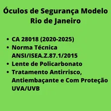 Oculos Protecao Epi Seguranca Preto Rj Fume Escuro Ca Ofert Foto mini  2