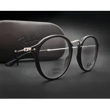 Óculos Ray Ban Round Fleck Rx2447v Preto/prata Foto mini 2