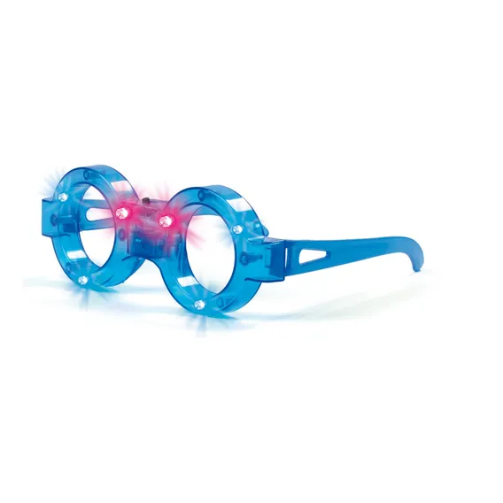 Óculos Redondo Azul Com Led Fantasia De Carnaval Foto 1