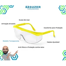 Óculos Segurança Rj Incolor Transparente Proteção Ajustável Foto mini 4