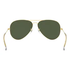 Óculos Sol Aviador Rb3025l Ray Ban Dourado Verde Foto mini 2