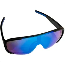 Oculos Sol Espelhado Bike Uv 400 Ciclismo Corrida Esportivo Armação Preto Lente Azul Foto mini 1