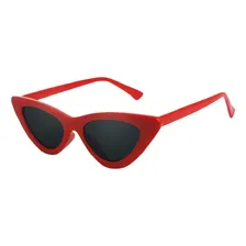 Óculos Sol Fem Cat Eye Gatinho Luxo Preto/vermelho Rêtro Foto mini 1