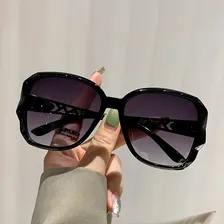 Óculos Sol Feminino Armação Quadrada Óculos Preto Lente Laranja Foto mini  2