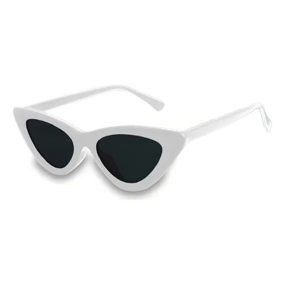 Óculos Sol Feminino Gato Cat Eye Gatinho Luxo Branco Rêtro Foto 1