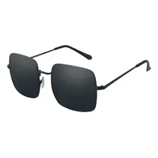Óculos Sol Feminino Masculino Quadrado Preto Uv400 Retro Foto  mini 1