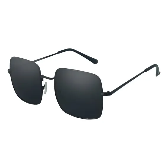 Óculos Sol Feminino Masculino Quadrado Preto Uv400 Retro Foto 1