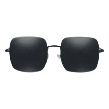 Óculos Sol Feminino Masculino Quadrado Preto Uv400 Retro Foto mini  2